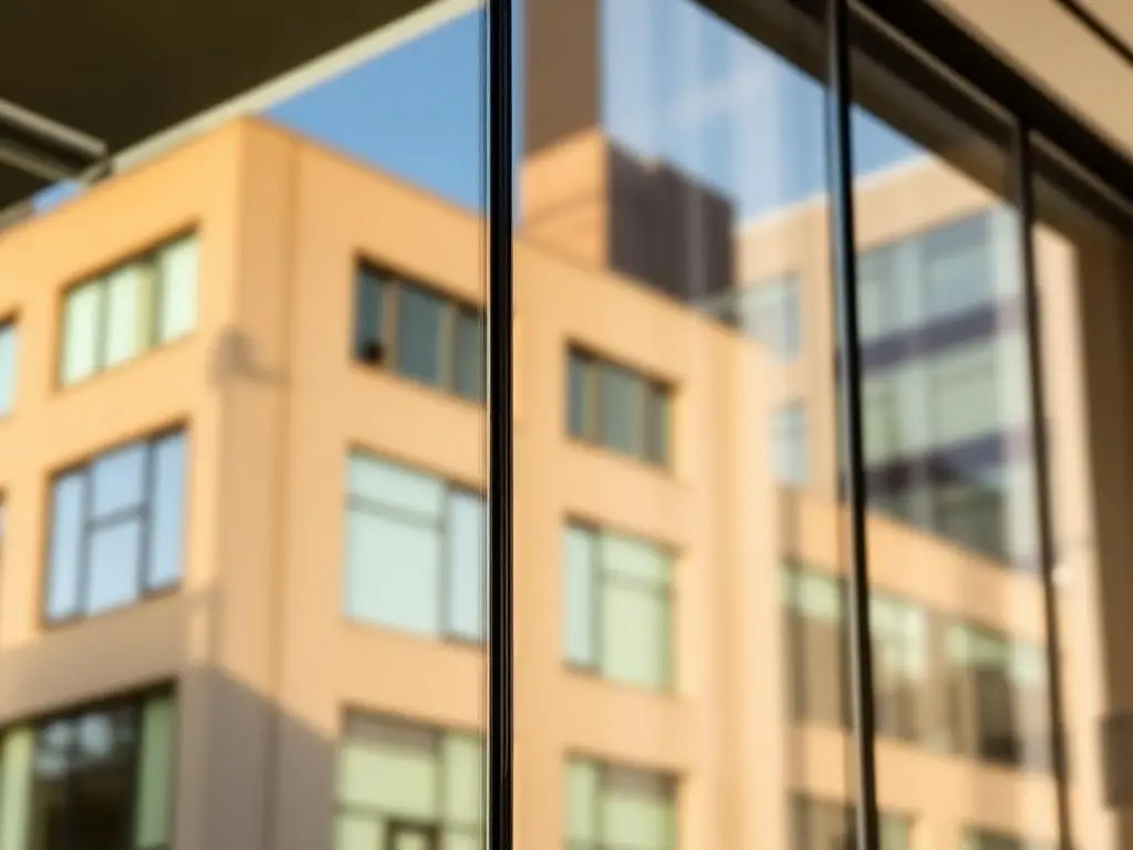 Flawless 3M window film installation on a modern office glass pane